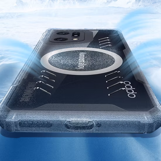 Per Oppo Find X5 PRO 5g Custodia trasparente per telefono Custodia in grafene Dissipazione del calore Gioco Raffreddamento Custodia per telefono Funziona per supporto magnetico per auto