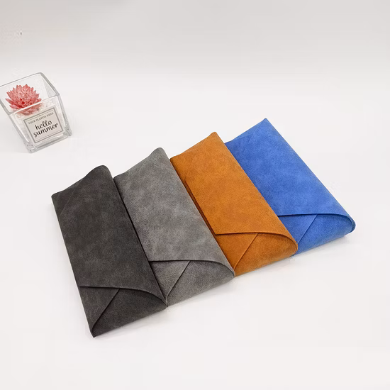 Custodia per occhiali pieghevole con logo personalizzato Custodia per occhiali da sole in pelle PU